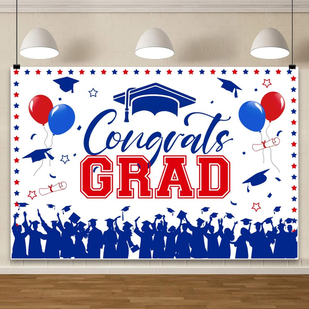 7 X 5 Ft Class Of 2026 Graduation Backdrop, Congratulations Congrats Blue Grad Photography Background Bachelor Cap Celebration Party Decorations School P - View #10