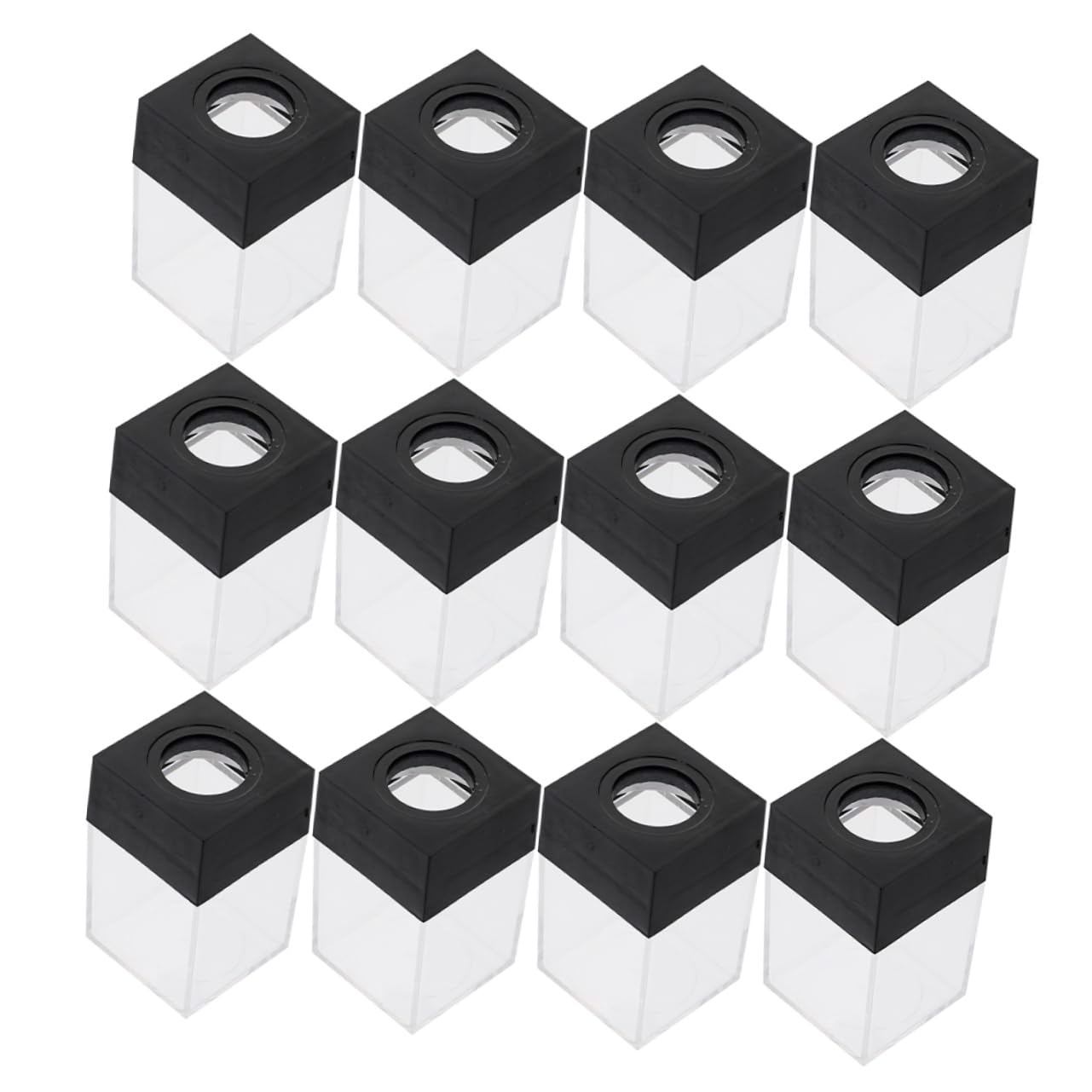 iplusmile 12 Piezas Caja De Clips Magnéticos Cuadrada Organizador De Clips Para Escritorio De Oficina Contenedor De Plástico Para Sujetapapeles Horquillas y Soporte Magnético