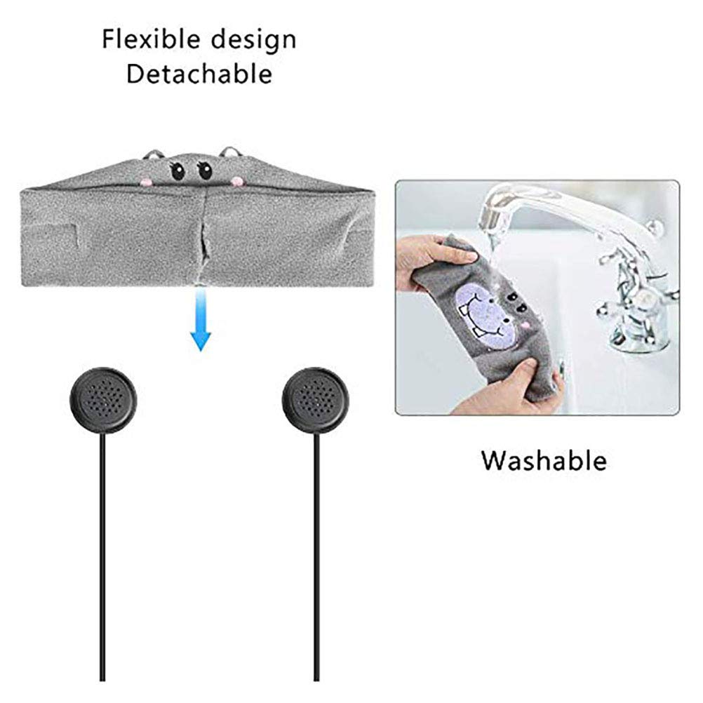 Casque sans Fil pour Enfants, Bandeau Bluetooth V5.0 pour Enfants, Masque de Sommeil Bluetooth, Bandeau Souple avec Haut-parleurs et Micro pour la Maison, Voyage