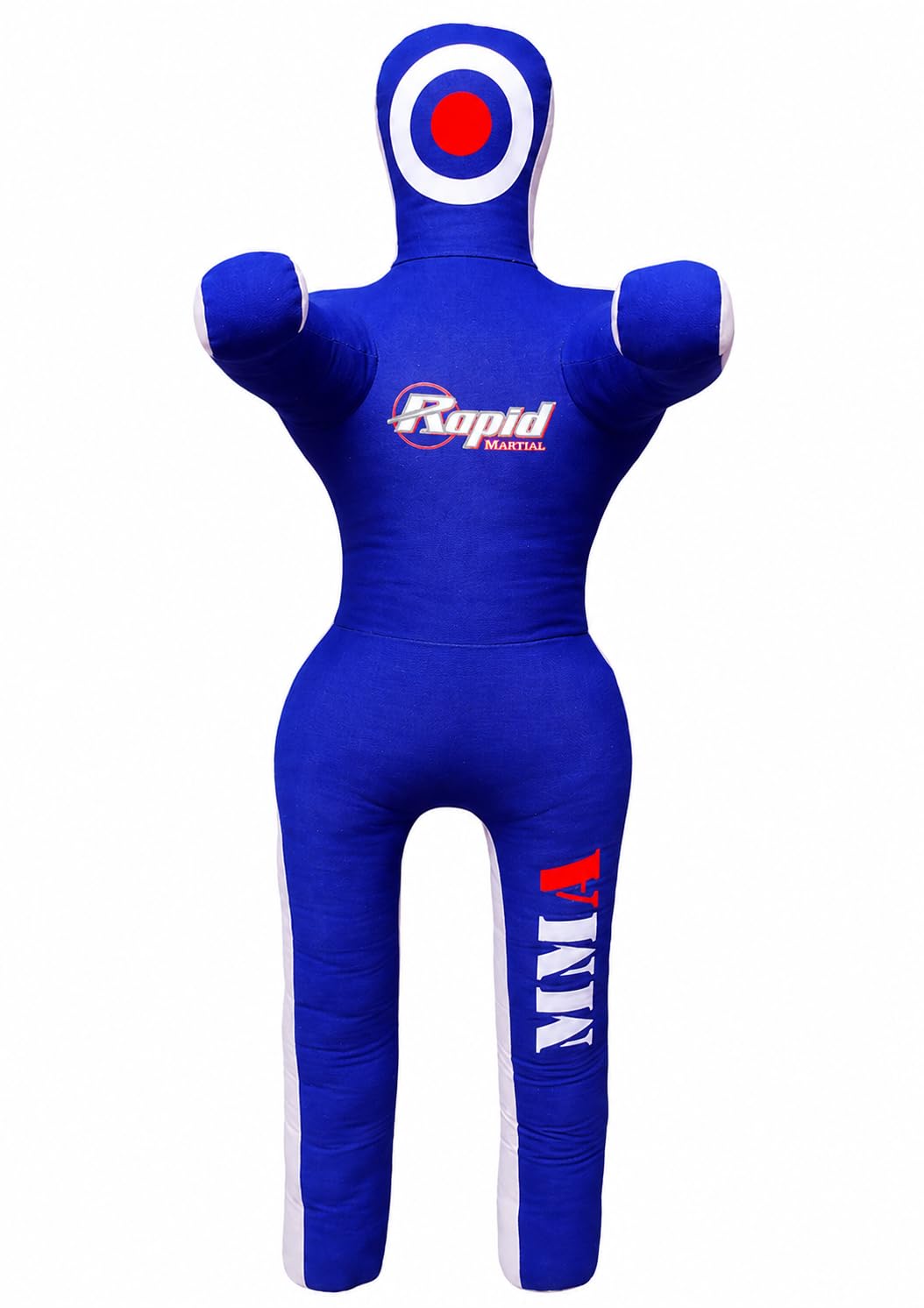Rapid Mart Kids Grappling Standing Dummy – 5FT (60 Inches) Unfilled – Wrestling, Jiu-Jitsu, MMA Training Dummy with Moveable Arms and Legs (Blue-White)