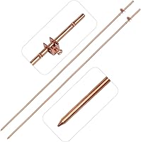 GOUNENGNAIL 2 Pack 4ft 3/8" Copper Bonded Ground Rods with Clamps - Electric Fence, Antenna, Satellite Dish Grounding