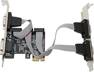 PCIE Expansion Card PCI Express X1 to Interface 4 RS232 Serial Ports Wide Applications Adapter Card Support for Windows XP, for Vista, for Win7/Win8/Win10