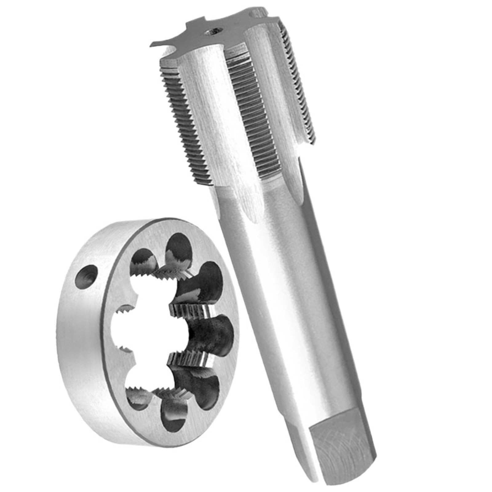 Grifo y troquel métrico M80, paso de 1,5-6mm HSS, herramienta de roscado for máquina de flauta recta a mano derecha for acero, hierro fundido(M80x6)
