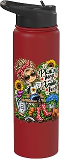 Planting Things And Avoiding People Funny Gardening Woman De Stainless Steel Insulated Water Bottle