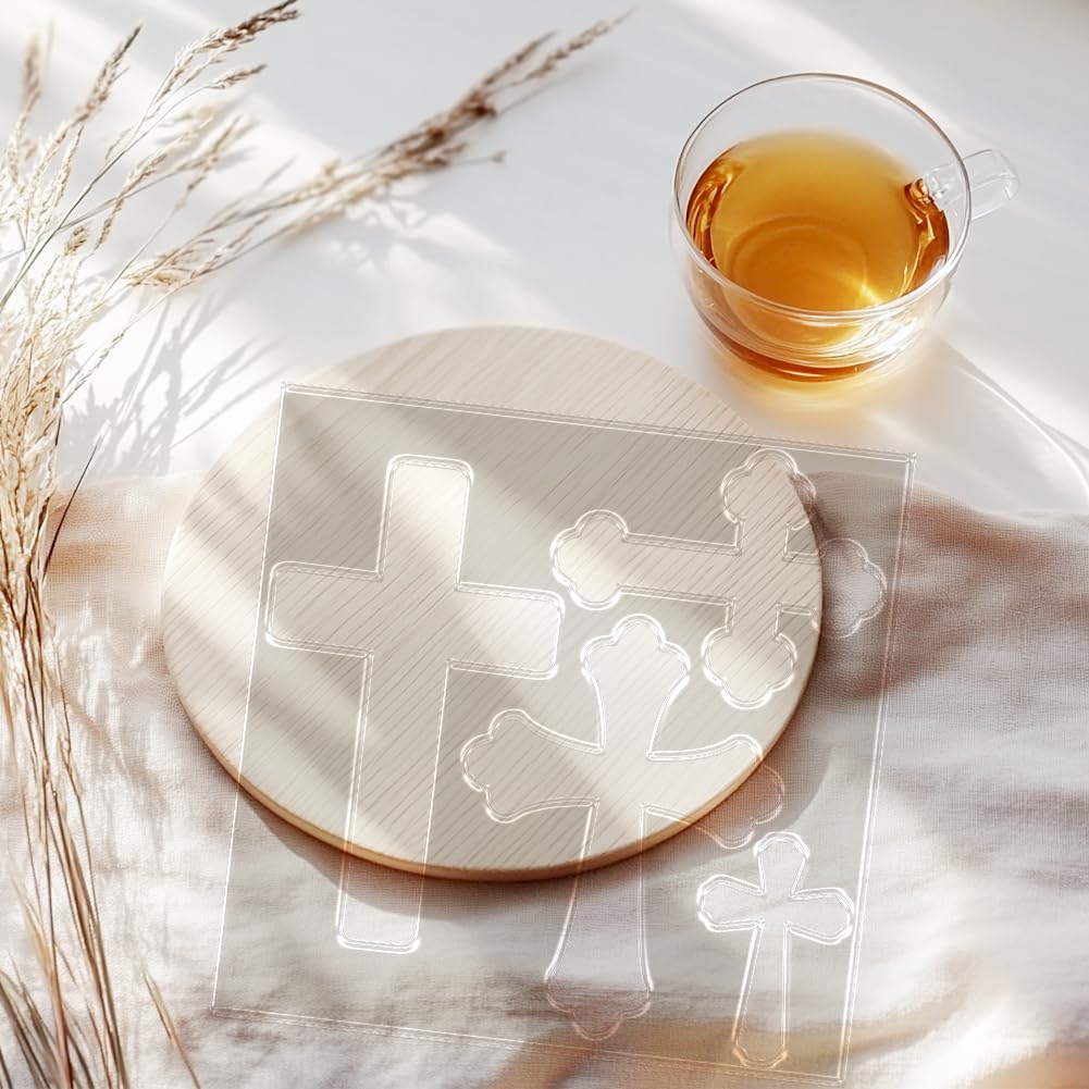 beinkmake 4 in 1 Crosses Router Template Acrylic Router Template for Woodworking Drawing Inlay Templates Charcuterie Board Decorative Templates 7.8x7.8 inch - Image 3