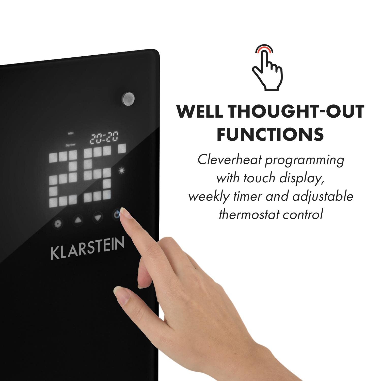 Klarstein blazetower 2000w chauffage infrarouge sur pied radiateur noir