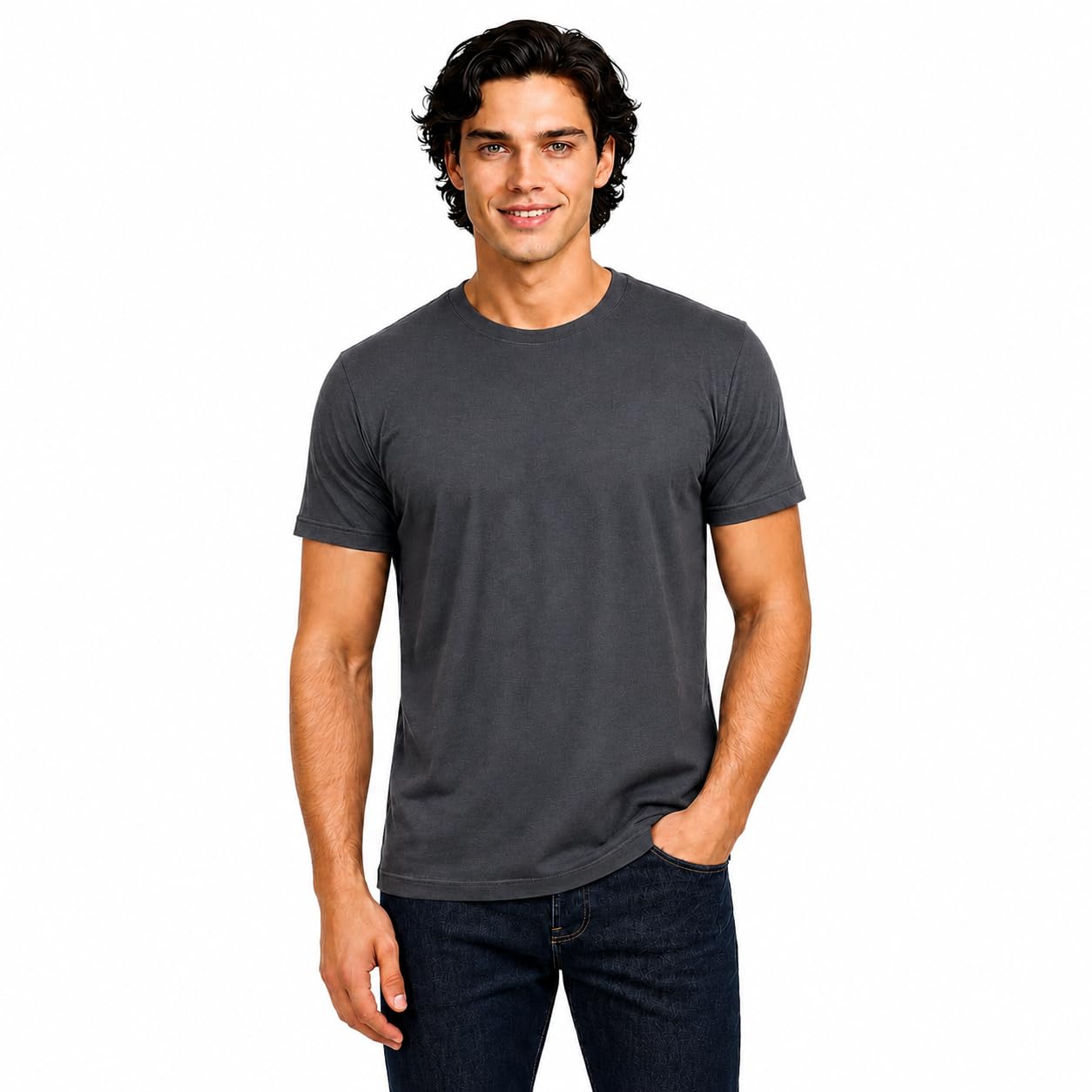 Mens Bamboo Round Neck T-Shirt | Comfortable Tee Casual Fitness & Running Shirt-image-27
