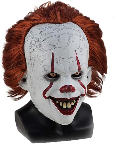Máscara espeluznante de payaso aterrador para cosplay, máscara de Halloween
