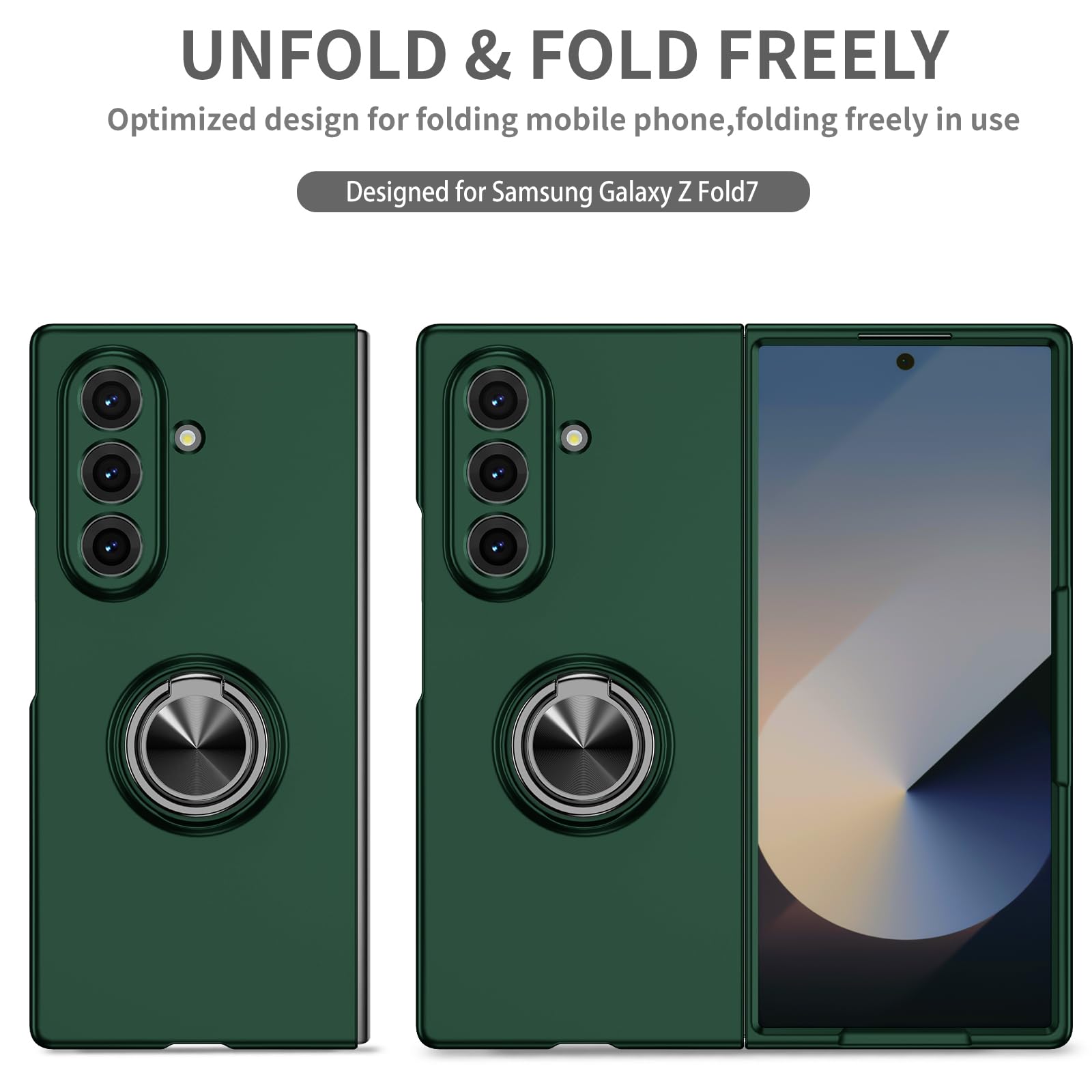 Składane etui na telefon komórkowy Samsung Galaxy Z Fold 7 5G, [wsparcie uchwytu samochodowego] uczucie na skórze, oleista farba w sprayu, odporne na uderzenia etui ochronne do Samsung Z Fold7