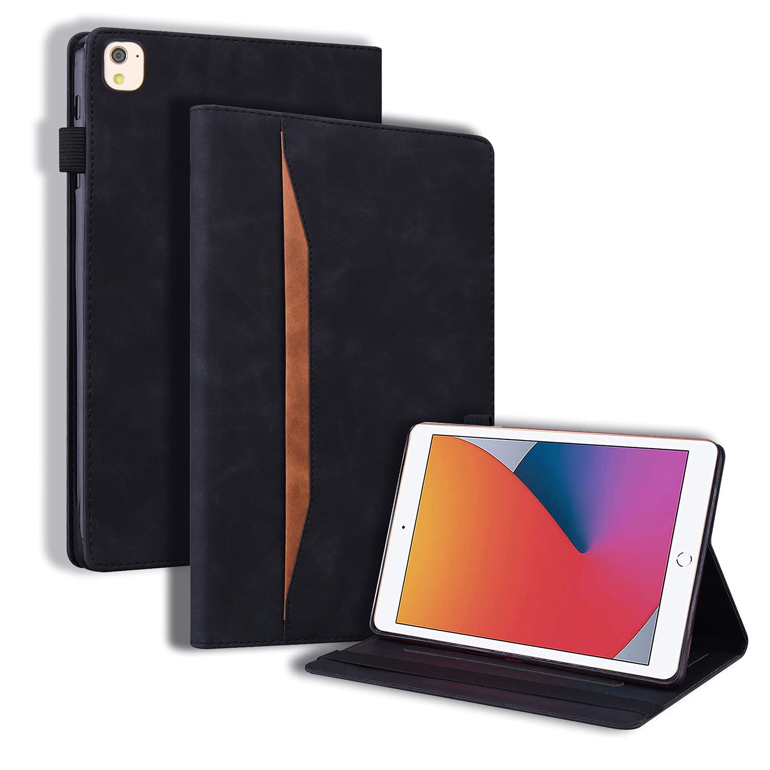 Auslbin Hülle für iPad 9./8./7.Generation (2021/2020/2019),iPad Air 3 2019/Pro 10.5 2017 Hülle PU-Leder mit der Stand und Auto Schlaf/Aufwach Funktion Schutzhülle für iPad 10.2 Zoll Tablet,Schwarz