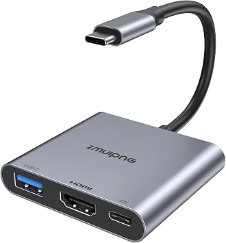 USB C to HDMI Adapter 4K USB Type C Hub Adapter Multiport AV Converter with 100W PD, USBA 3.0 Port for MacBook Pro MacBook Air 2019/2018 iPad Pro 2019