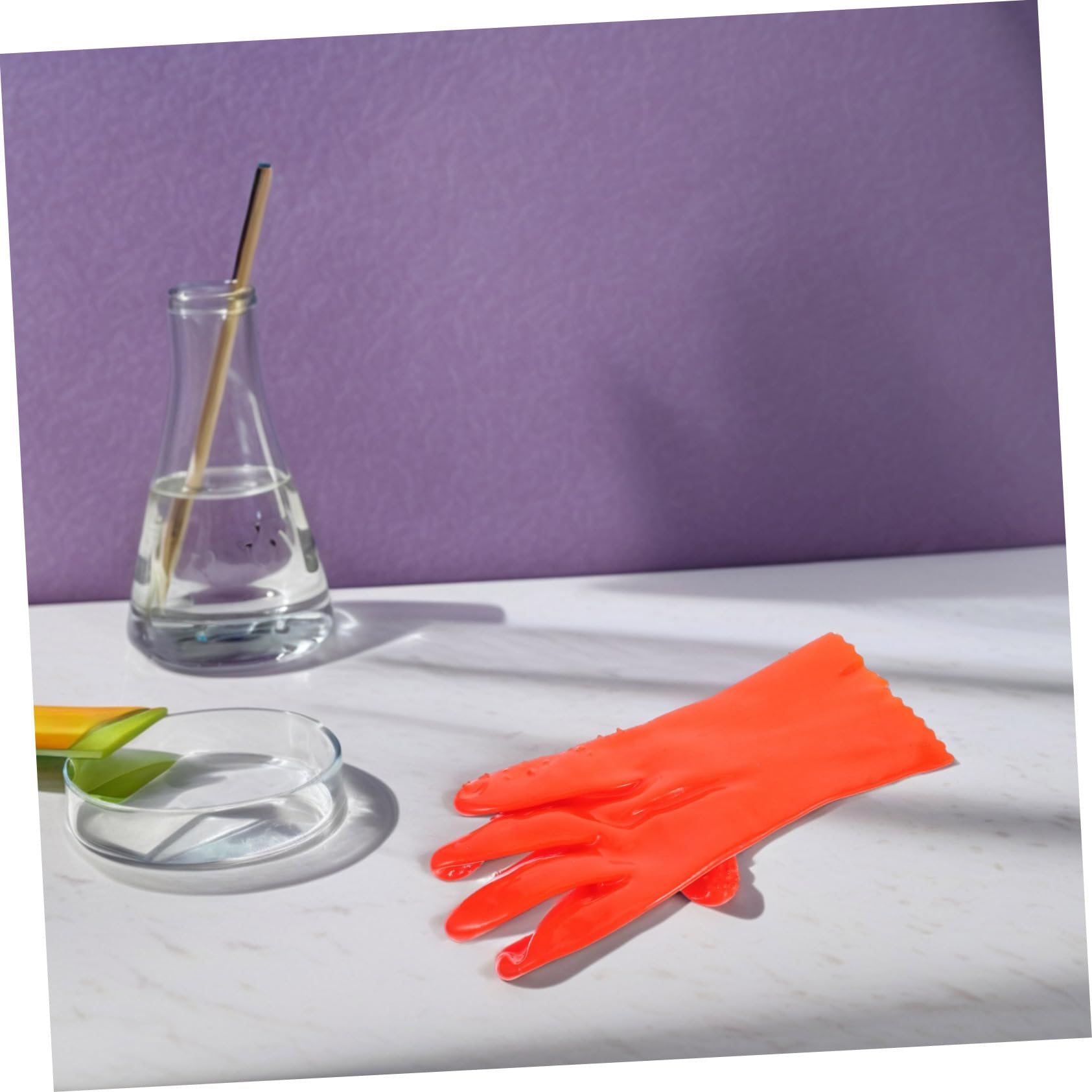 Tofficu Guanti da Lavoro Impermeabili Pvc Arancia 6 Paia Antiscivolo | Resistenza a Olio e Acidi, per Giardinaggio e Uso in Laboratorio, Confezione Riutilizzabile