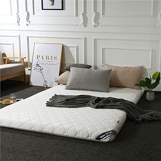 JY&WIN Mobili per Hotel Topper per Materasso, Addensare Tatami in Cotone Materasso Silenzioso Tappetino Pieghevole Rotolo per Letto Singolo Multi-Size-Grigio-Bianco 100x200x6cm