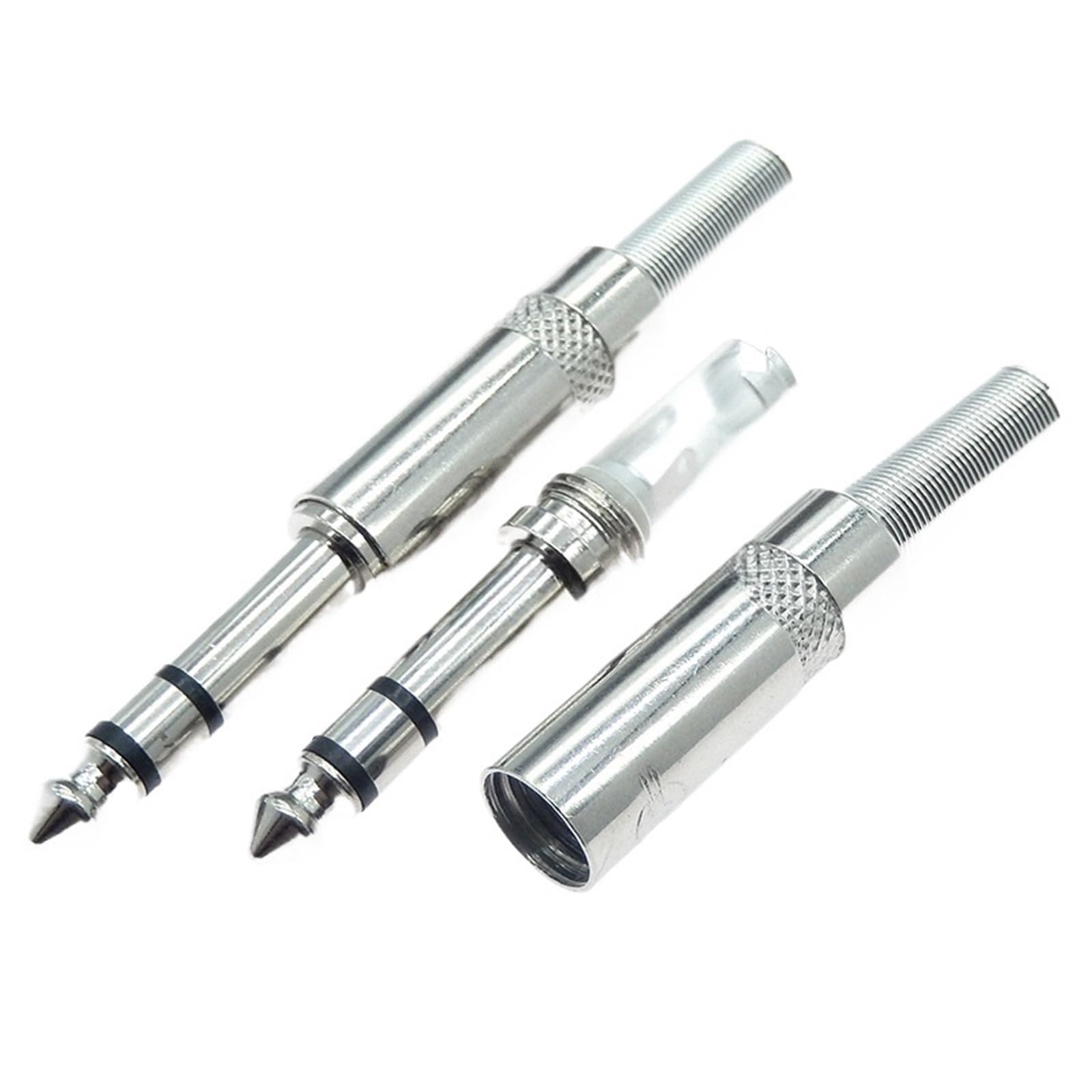 Connecteur mâle 6.35mm stéréo anti faux-contact pour soudure de câble microphone et casque audio
