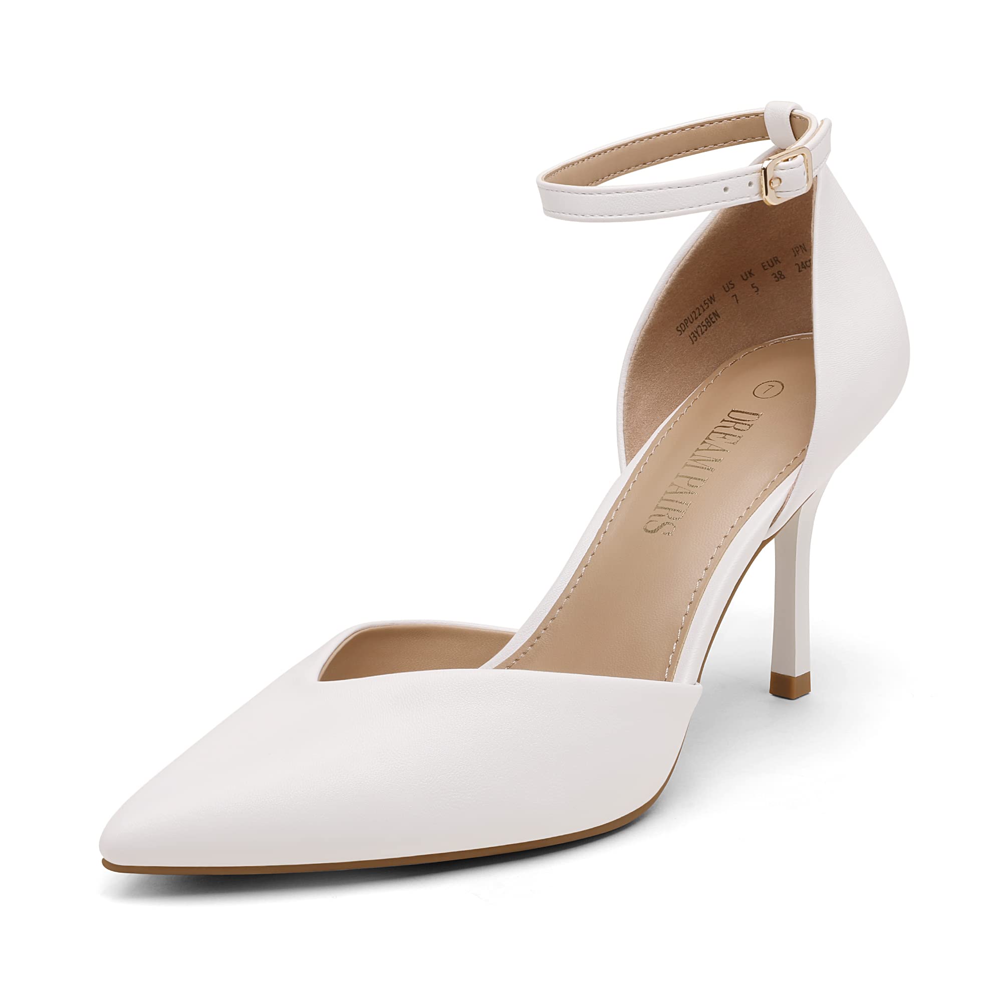DREAM PAIRSWomen’s High Heels Strappy Closed Toe Stiletto Ankle Strap Pointed Toe D'Orsay Heel Dress Wedding Party Pumps Shoes