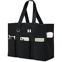 Large Tote Bag for Women Waterproof with 12 Pockets Top Zipper Closure Utility Teacher Nurse Bags for Work School