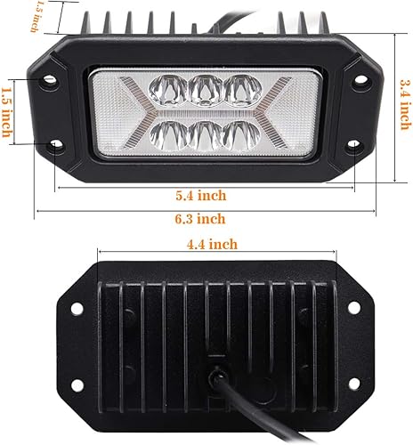 Miniatura 4 de Chelhead Barras de luz LED de montaje empotrado con DRL ámbar de 24 W, combo de inundación puntual fuera de carretera, luces de conducción