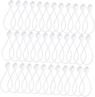 Tofficu Elastic Rope Black Tie Heavy Duty Bungee Cords Heavy Duty Tarp 30pcs Tarp Tie Down Cord Bungee Cords for Tarps Tie Down Elastic Cord Heavy Duty Tie Down Cords Bungee Balls White