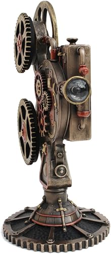 Miniatura 7 de VERONESE Estatua del proyector de Steampunk del diseño Escultura de la iluminación del final de bronce antiguo de la resina del molde en frío