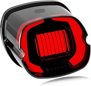 NTHREEAUTO Smoked LED Strobe Brake Tail Light Rear Taillight Compatible with Harley Dyna Road King Electra Glide Sportster Heritage Softail Fatboy Touring