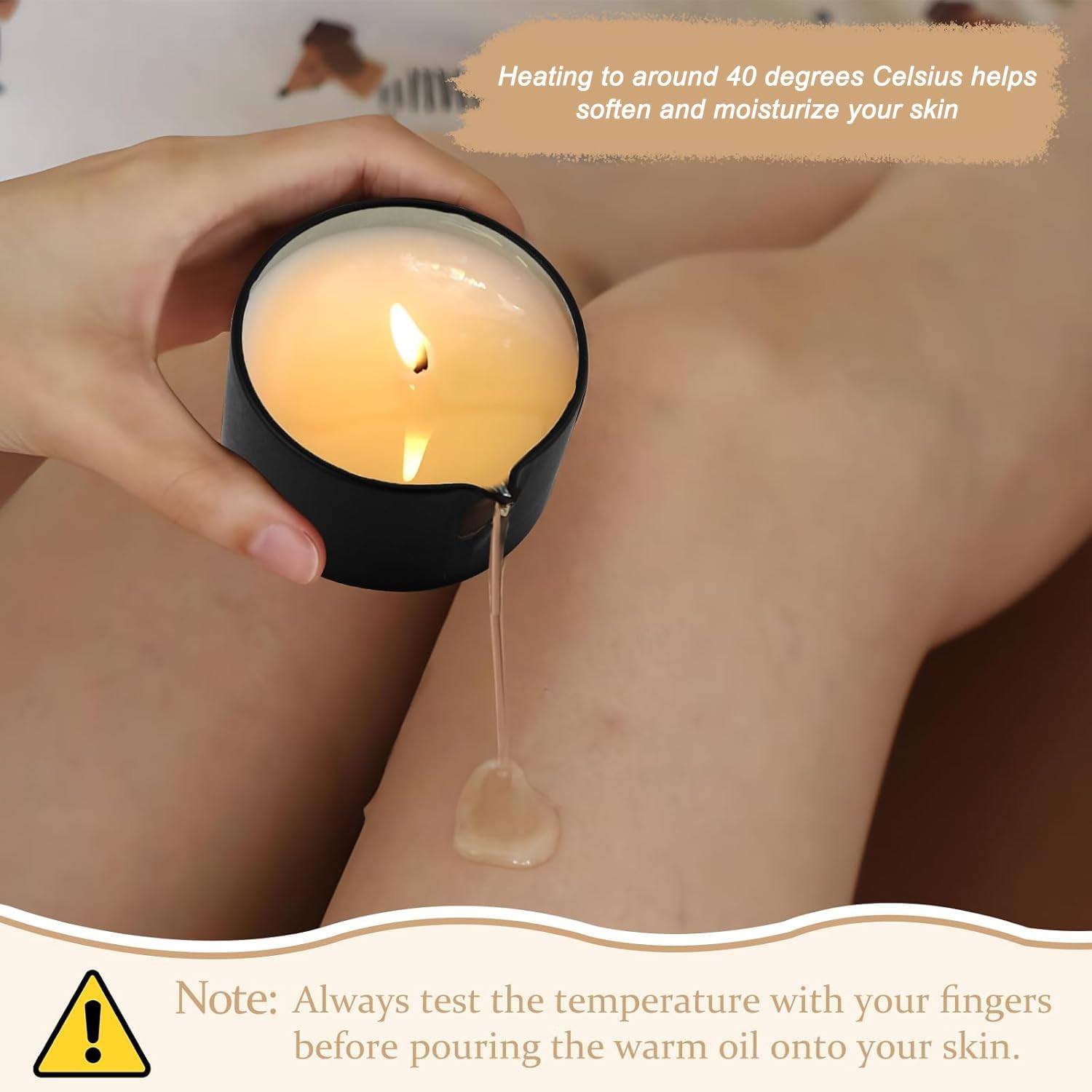 Juego de velas de masaje de 6 aromas, velas de aromaterapia de cera de soja con aceite suavizante de la piel, mezcla de soja de coco a baja temperatura para parejas