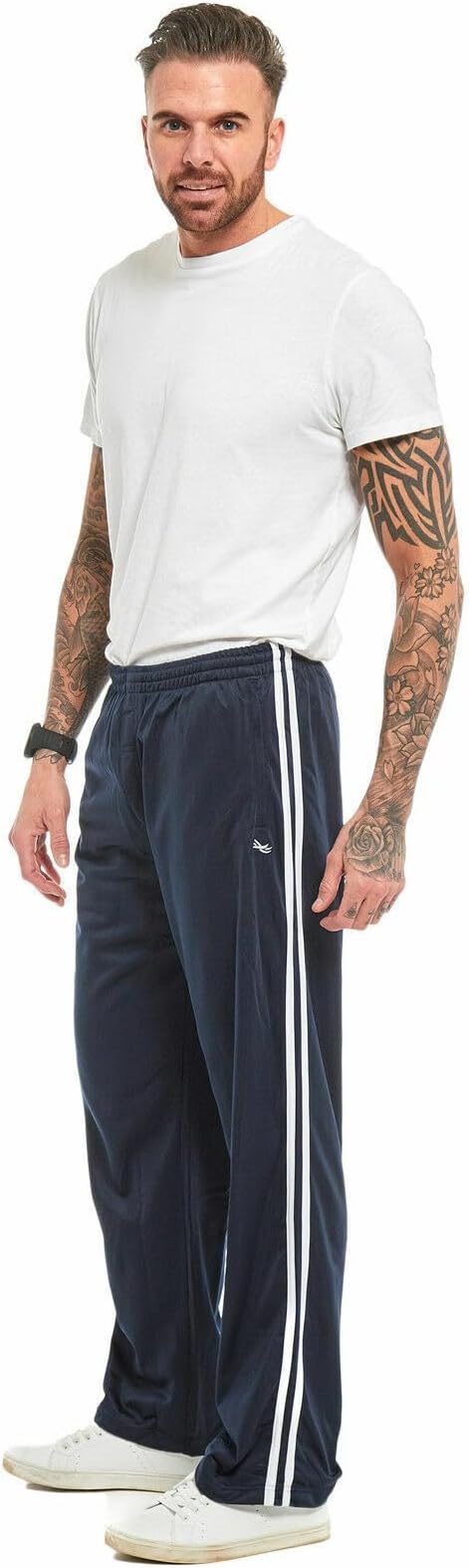 Mens Track Suit Bottom Casual Elasticated Waist Tracksuit Bottoms Silky Joggers Jogging Jog Trousers Leisure Gym Sports Yoga Open Hem Pull On Pants