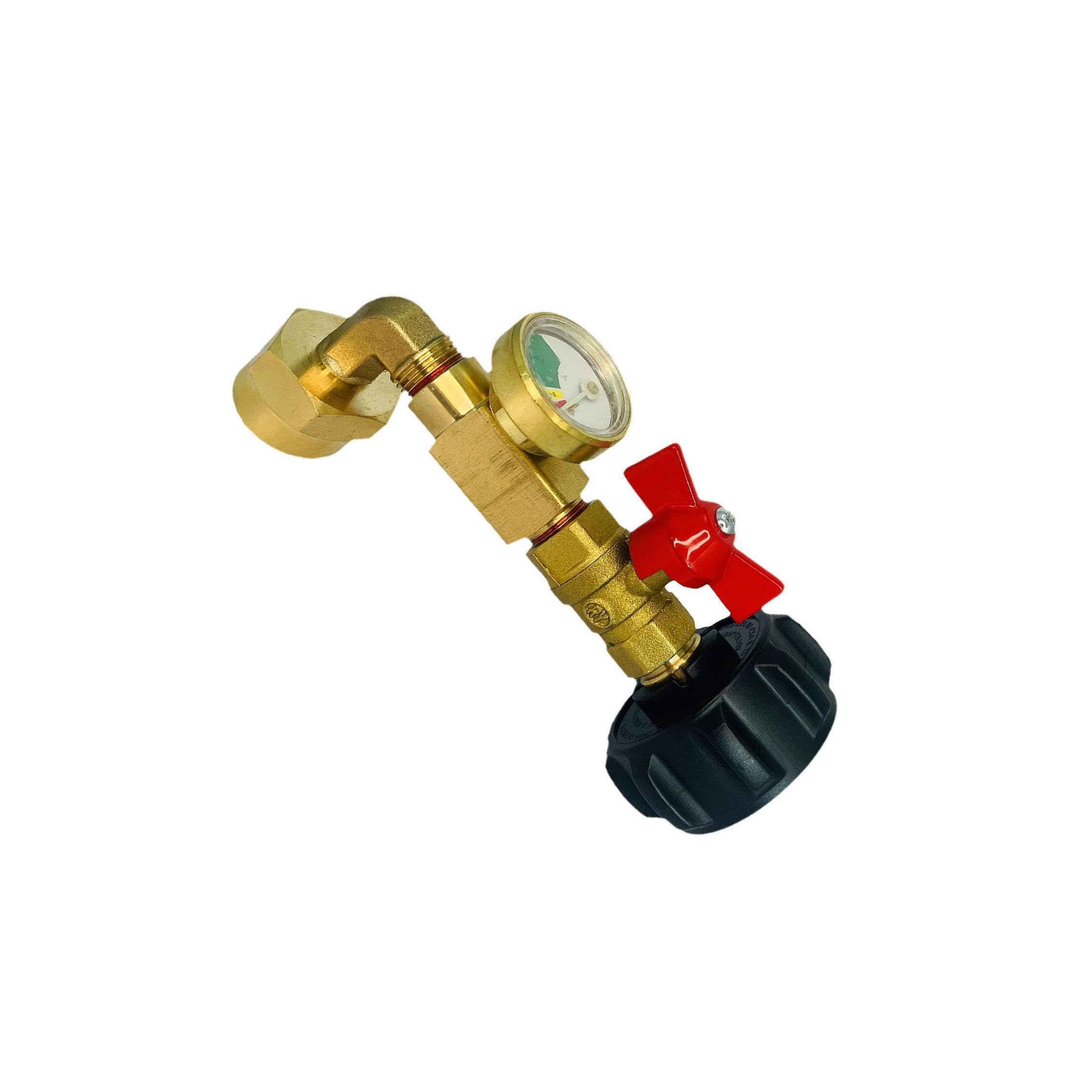 QIXCXAZ Quick And Easy Refilling Hose Fittings Tank Connection Adapter Inflatable Connector With Glow Gauge Important For Camping Stoves Refill Adapter Refill