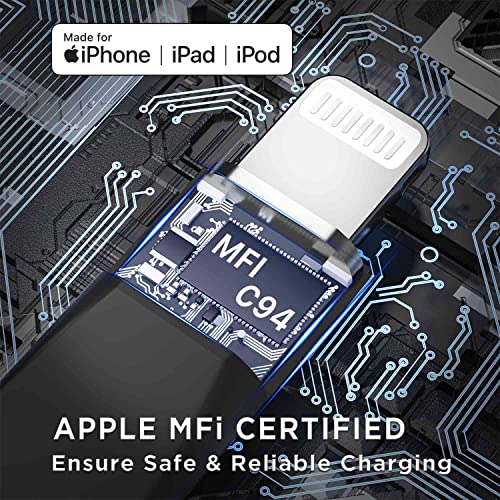 Afterplug Usb C To Lightning Cable Short 0.4Ft Apple Mfi Certified Iphone Usb C Cable 30W Fast Charging For Iphone 14/I4 Pro/14 Pro Max/13 12 Pro Max/11/ Se/Xr, Airpods, Ipad Air Mini, Macbook - Black #TOP5