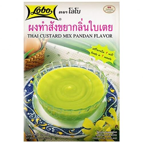 LOBO-Thai - Mezcla de natillas sabor pandan, 4.23 oz x 3 paquetes