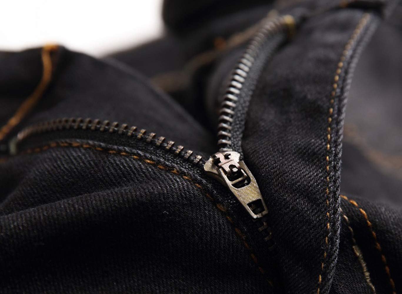 Chowsir Men Stylish Mid Waist Stretch Wash Jeans Straight Denim Pants Straight Fit