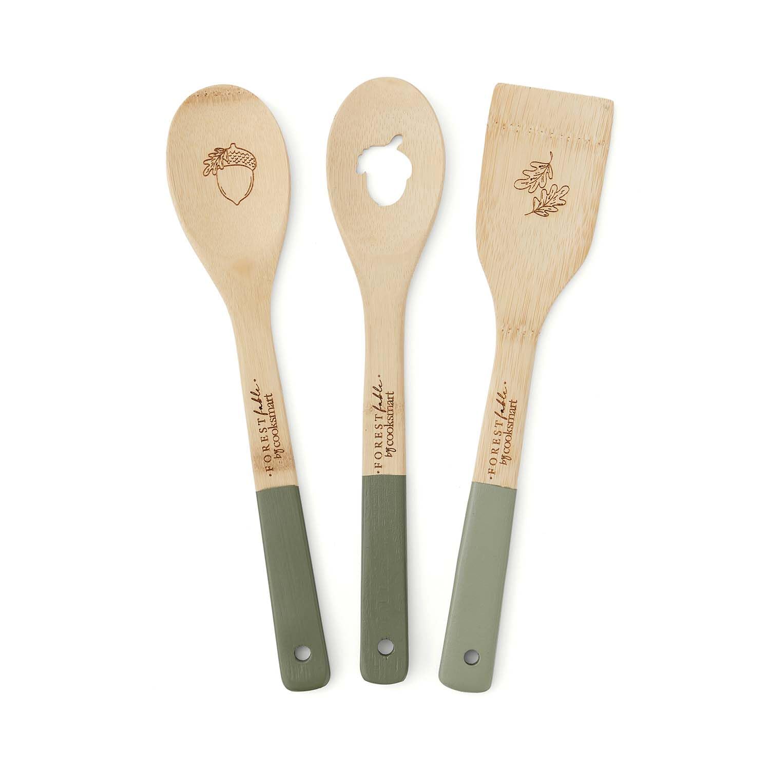 Cooksmart Bamboo Utensils Set Of 3 Forest Fable Set Of 3 Bamboo Utensils