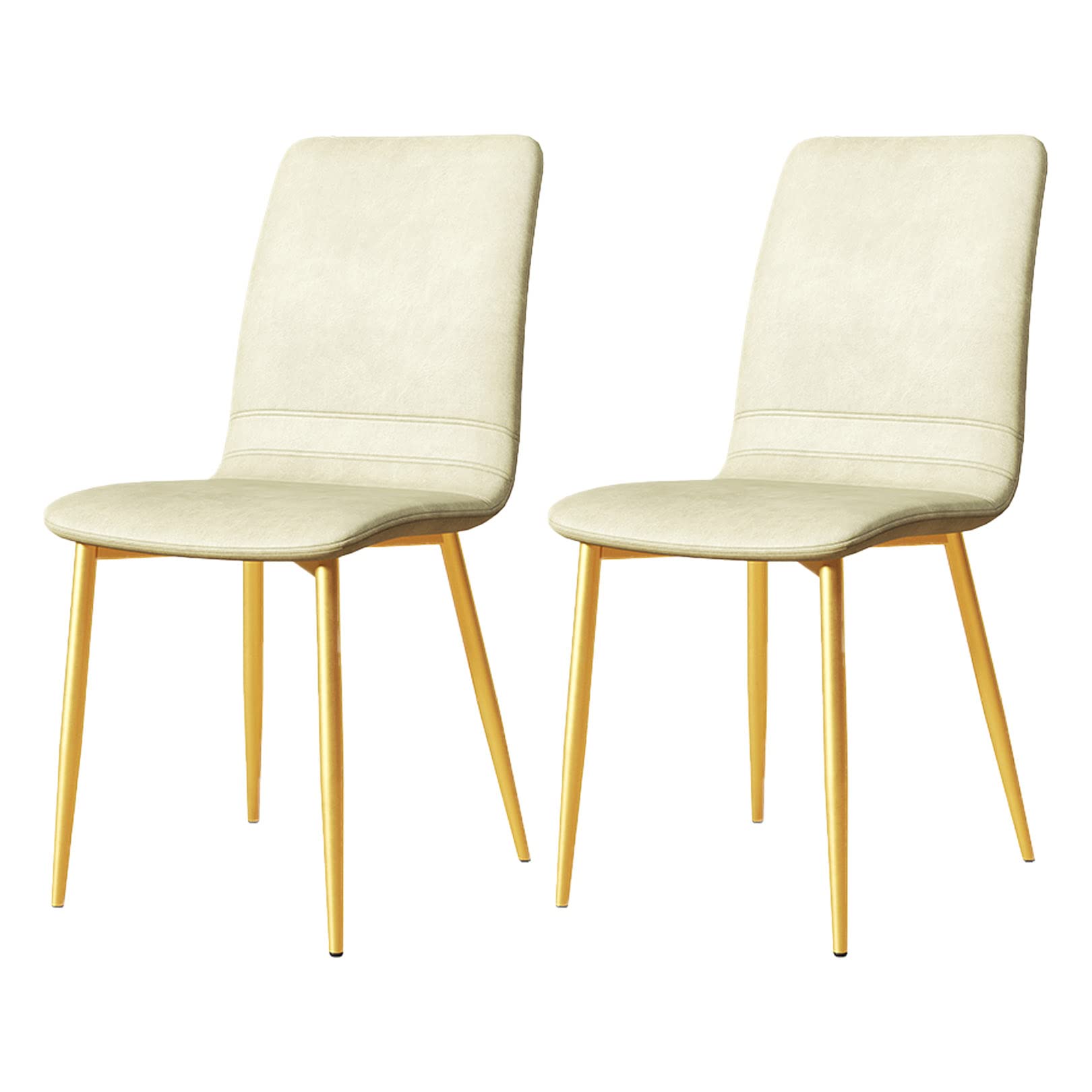 Chaise de cuisine lot de 2 mobilier simili cuir et pieds en métal noir