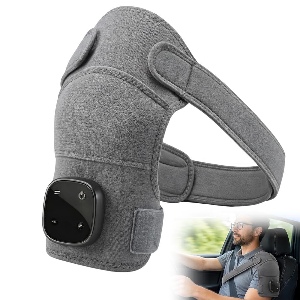 Masajeador Cervical, Masajeador de Cuello y Hombros, Masajeador de Hombros con 3 Ajustes Vibración y panel táctil LED, para Alivio Rápido del Dolor y Contracturas, en Casa y Oficina