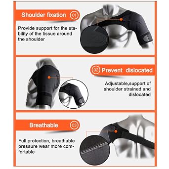 Improved Rotator cuff Shoulder Support for Men & Women UK design Injury recovery strap for Right/Left Arm Shoulder brace for Pain Frozen Shoulder Dislocated Joint & Soreness One size