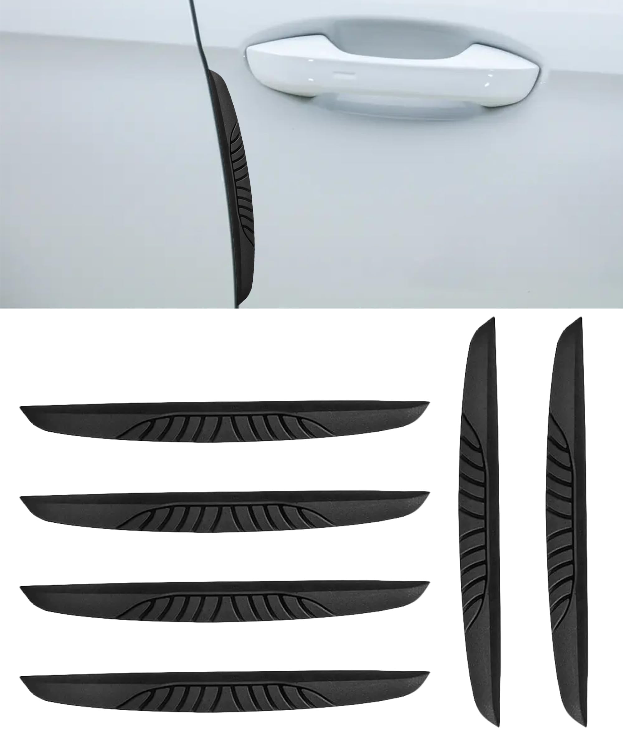QIZUN 6 Pcs Car Door Edge Protector for Lexus RX II 400h 4WD 2003-2009, Premium PU Scratch Guard Anti Collision Strip Trim Bumper Defense Moldings,Black