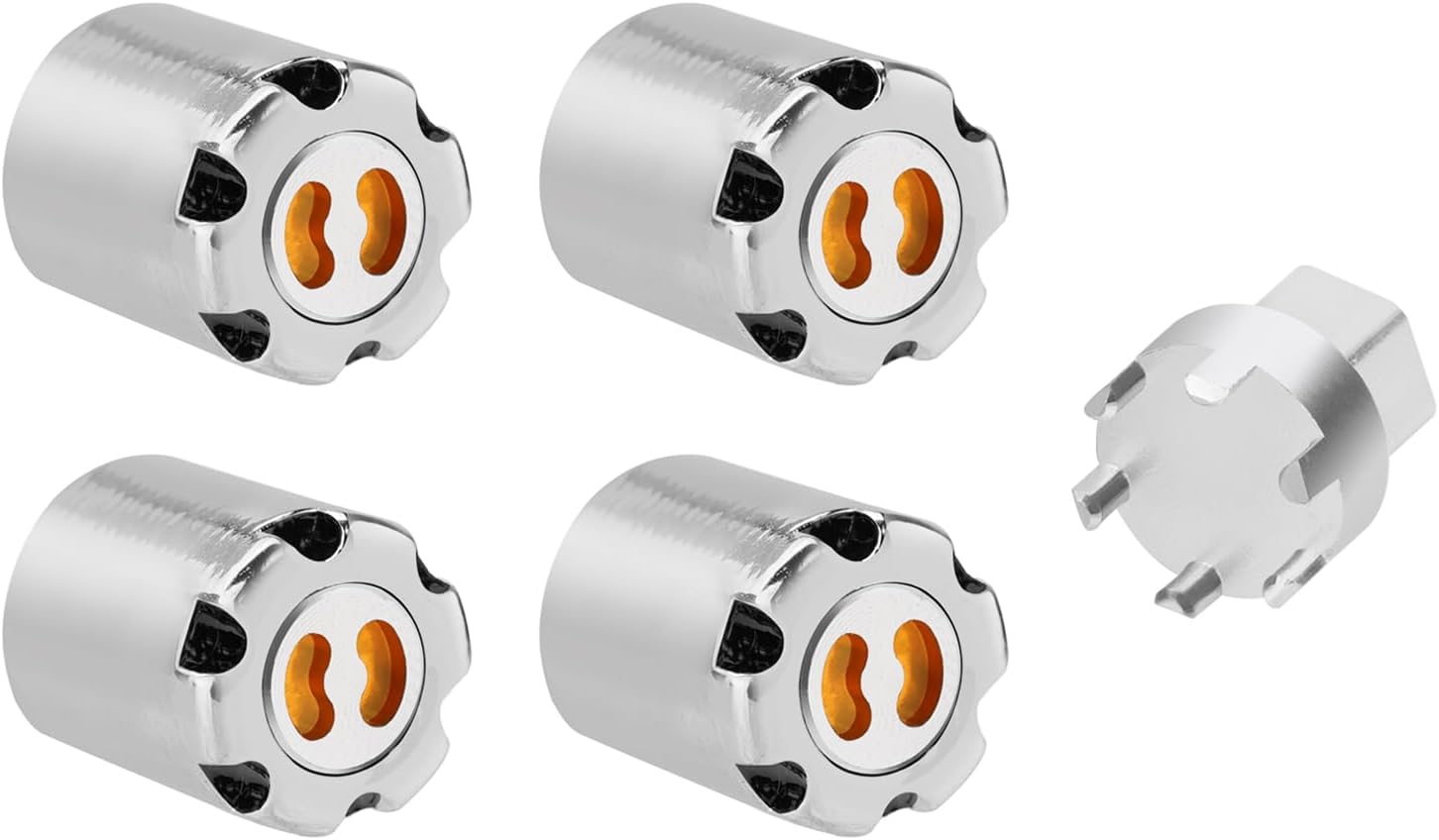 4PCS Aluminum M2 Wheels Center Caps Lock Nuts for 1/24 RC Crawler Car SCX24 AX24 Upgrade(Chrome)