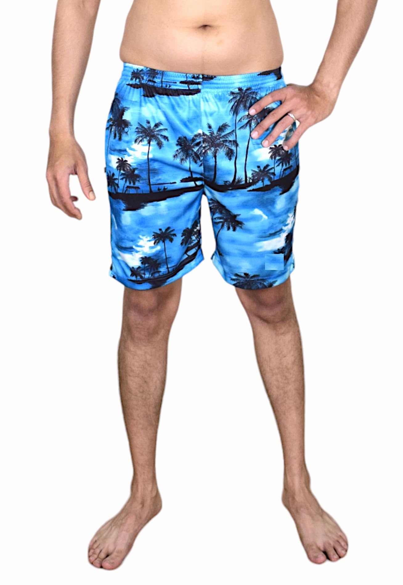 Regular Fit Spandex Printed Beach Short for Men | Swimming Shorts | Adjustable, Breathable, Quick Drying Ideal for Sports, Gym, Beach, Waterpark