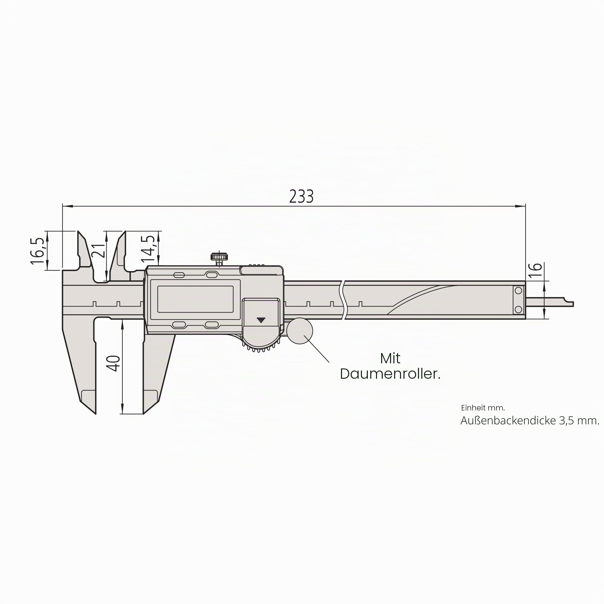 Mitutoyo MIT500-171-30 Absolute Digimatic Messschieber, 0–150 mm