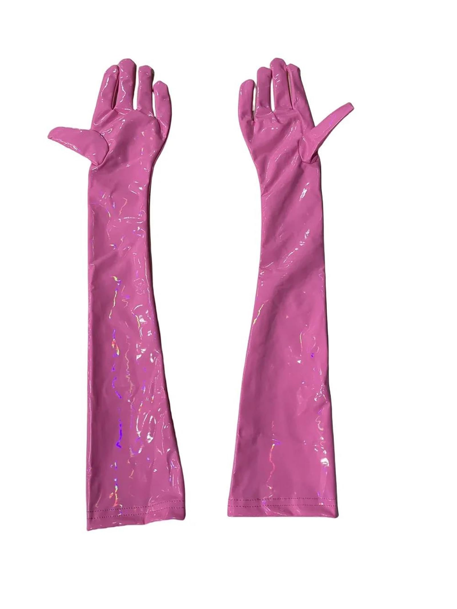 Guantes largos unisex de piel sintética punk rock, longitud de ópera, de alta elasticidad, para cosplay, baile, actuación