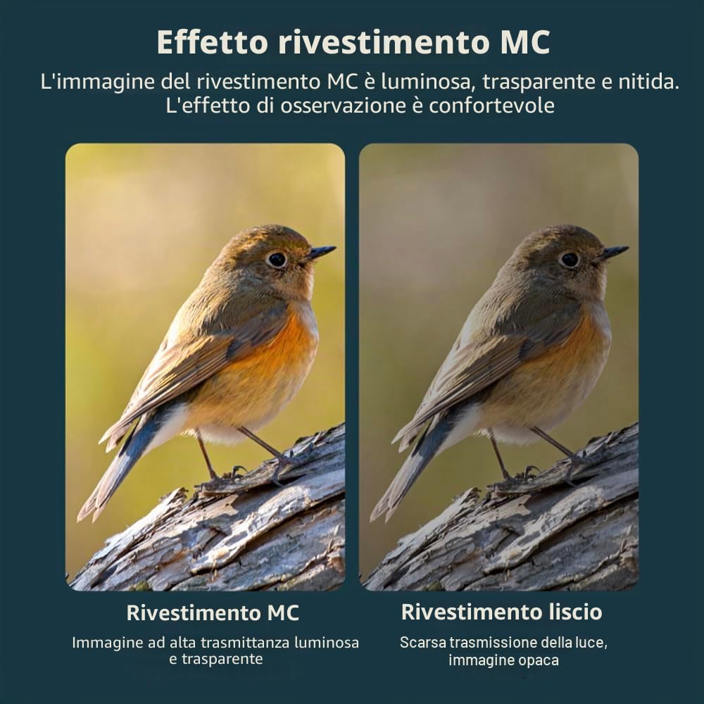 Andoer Obiettivo per telefono cellulare 300 mm per smartphone, zoom 10X, con clip universale per obiettivo, panno per la pulizia, custodia per escursioni, campeggio, osservazione degli animali, luna,
