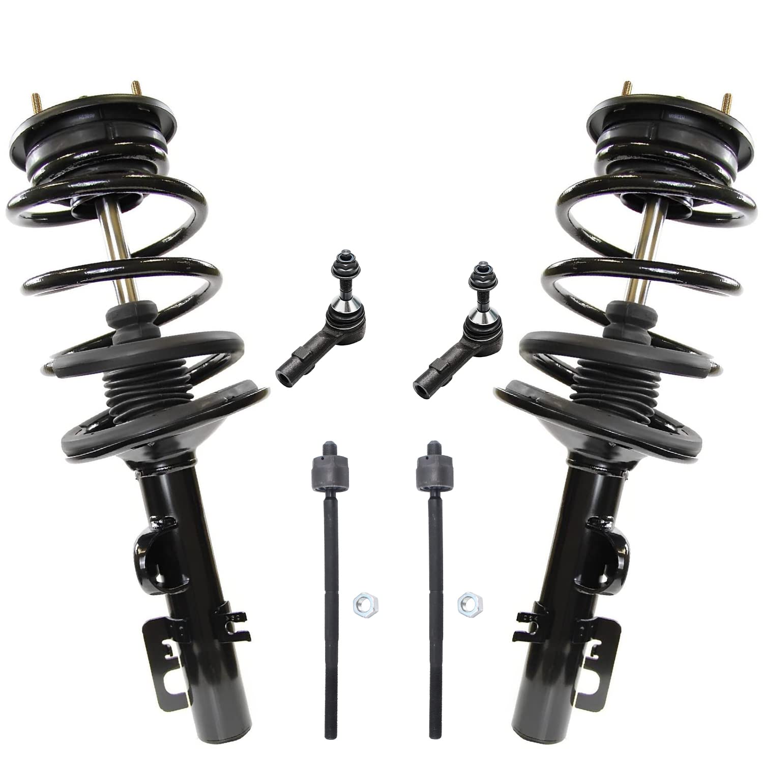 Detroit Axle - Front Coil Spring Struts Tie Rod Suspension Kit for FWD