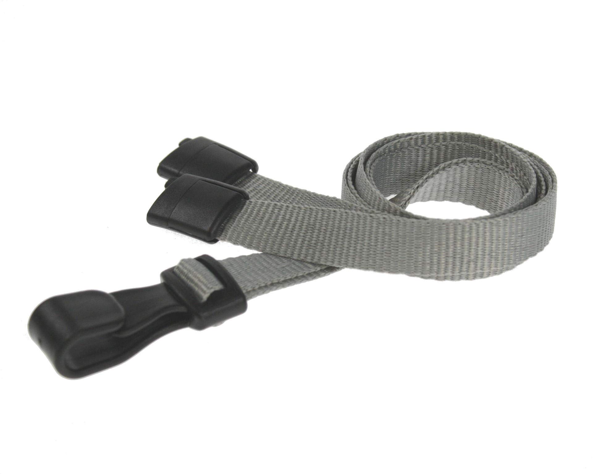 Customcard ltd Grey Lanyard with Plastic Clip - 45 centimetre Long - Breakaway Lanyard for School, Office, Work - Lightweight Lanyards for Neck with Safety Breakaway, Conference Use (Pack of 50) โ image 1