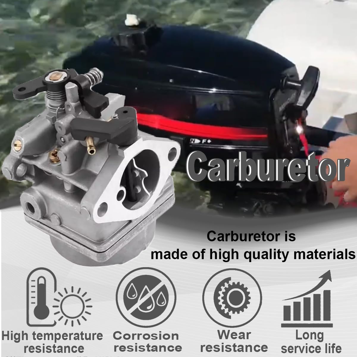 ZAMDOE 3R1032001 Carburateur Moteur Bateau pour Nissan pour Tohatsu pour Mercury Mariner 4 Temps 3.5HP 4HP 5HP 6HP MF3.5 MFS4 MFS5 NFS4 Moteurs Hors Bord Remplacer 803522T1 3AS032000 3R103200100