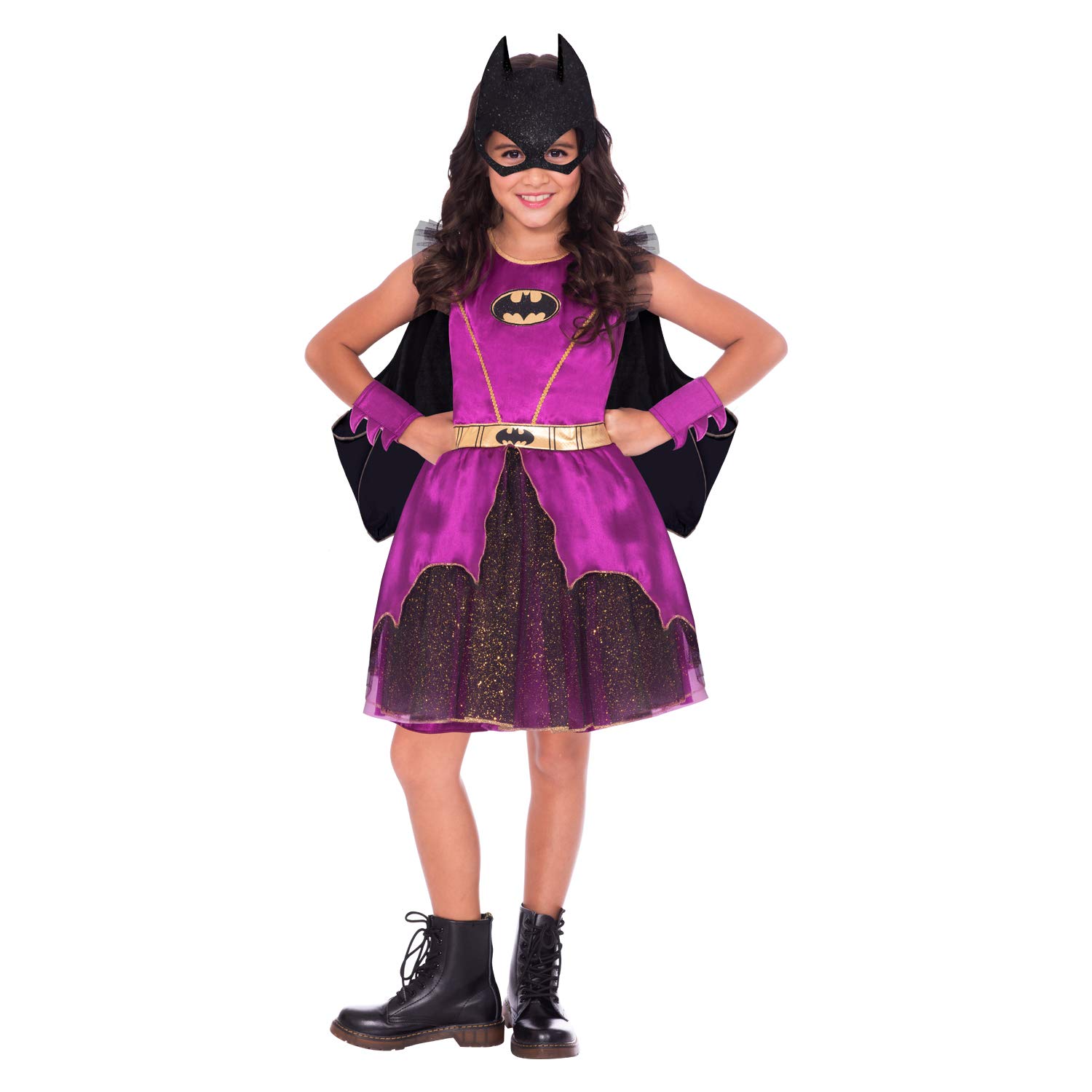 Amscan Childs Girls Purple Classic Batgirl Superhero Fancy Dress Costume