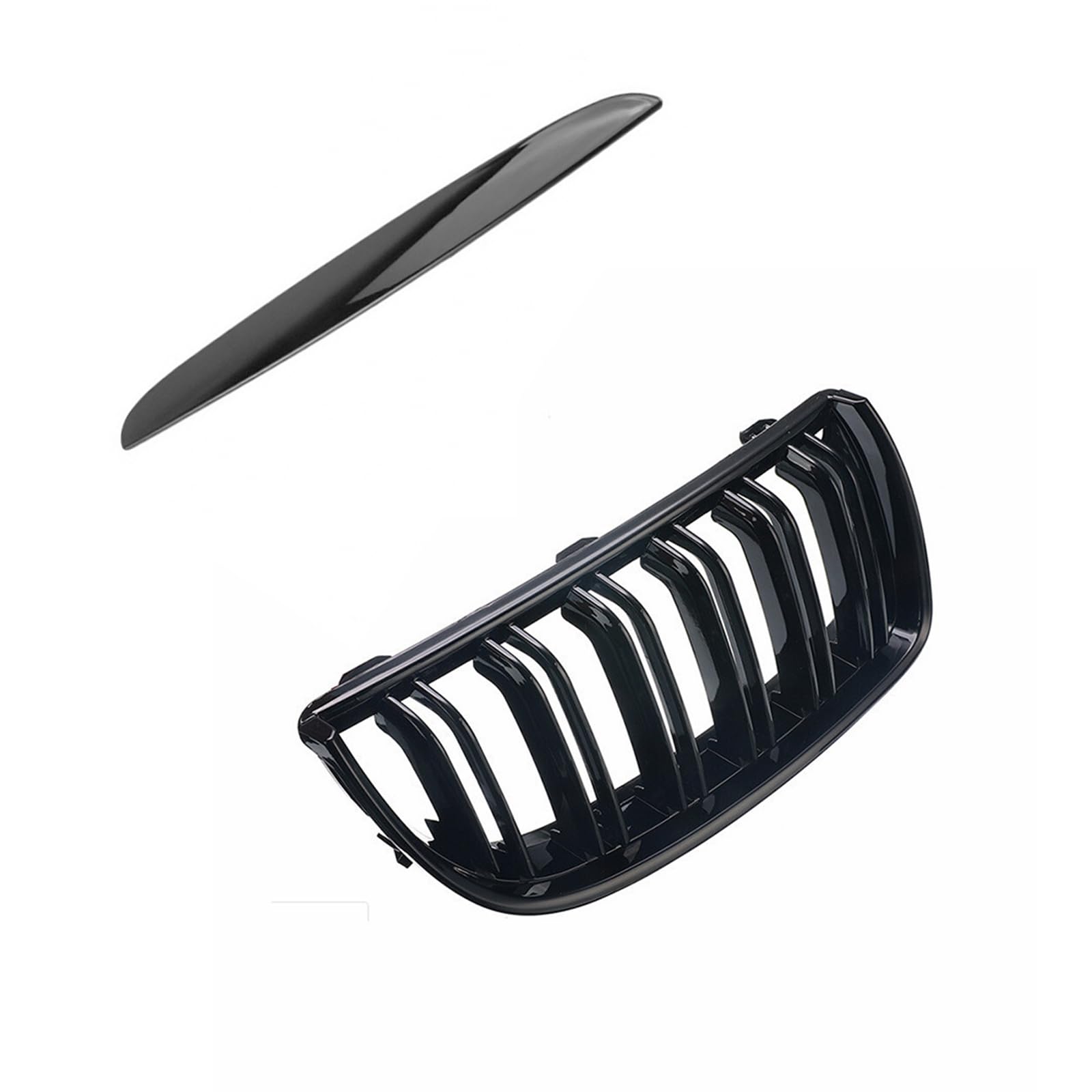 E90 E91 Nieren Schwarz - Kühlergrill - Passend für BMW 3er E90 E91 2005-2008 - Doppelsteg Nieren Sport Grill (For 3er E90 2005-2008)