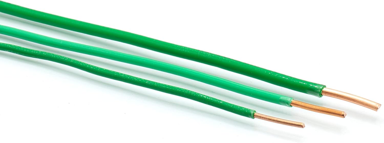 Exclusive Special Green THHN Wire - 14 AWG - 200 Feet - Solid Copper Grounding Wire, Proudly Made in America - Ground Protection Satellite Dish Off-Air TV Signal - UV Jacketed Antenna Electrical Shock Buy 1 get 1 Green THHN Wire - 14 AWG - 200 Feet - Solid Copper Grounding Wire, Proudly Made in America - Ground Protection Satellite Dish Off-Air TV Signal - UV Jacketed Antenna Electrical Shock