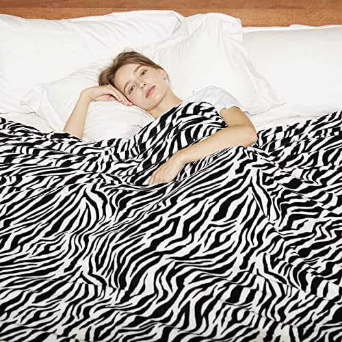 Merrylife Throw Blanket For Couch Bed | Soft Decorative Ultra-Plush Colorful Blanket| Queen Size Travel Throws Oversized |(90" 90", Zebra) #TOP1