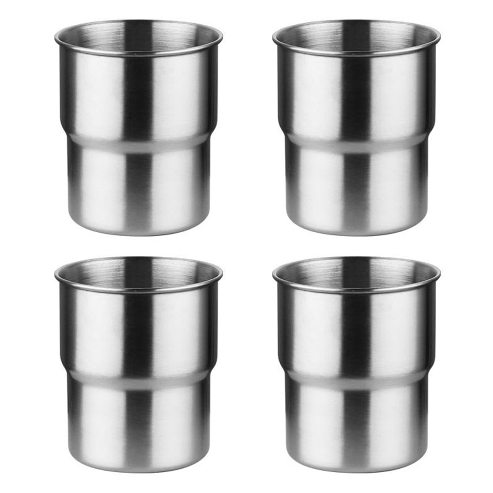 Tasses à café empilables en acier inoxydable pour camping et voyage | Lot de 4