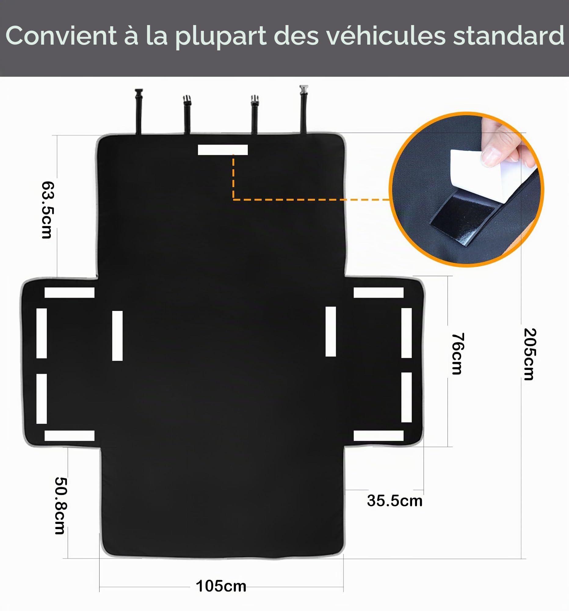 Protection de Coffre pour Chien,Protection de Coffre Lavable avec Protection latérale, 2 Grandes Poches SUV Cargo Liners,Imperméable & Antidérapant105 x 185 cm