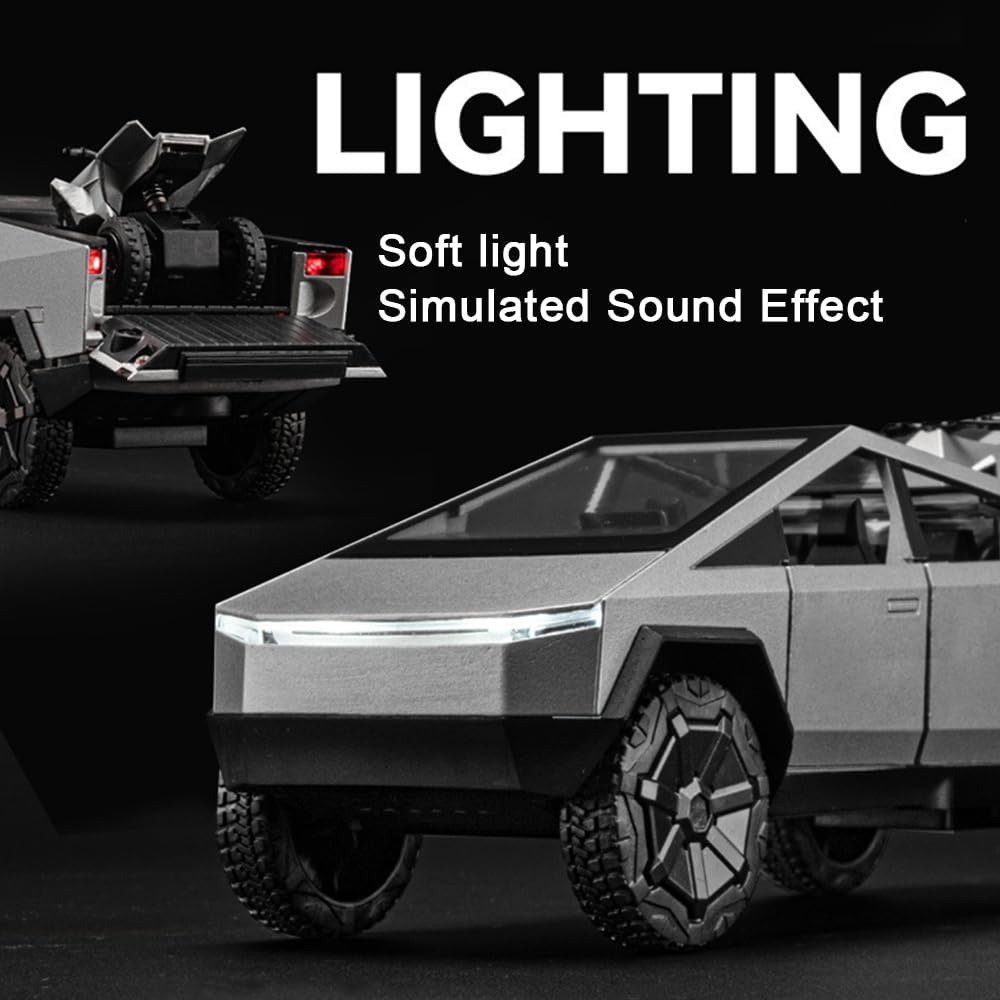 1/24 Toy Trucks and Trailer for Boys Adults, Diecast Metal Pickup Trailer RV Model Kit, Pickup Truck Model Toy with Motorcycle, Truck and Trailer Toys for Birthday Gift 4